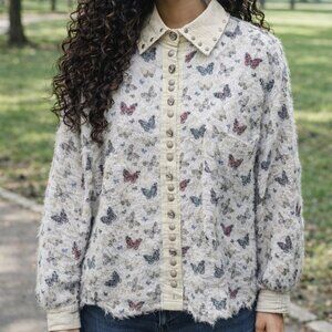 POL butterfly button-up shirt